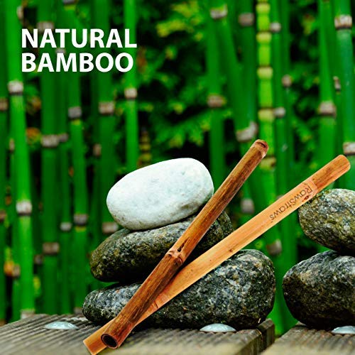 Organic Bamboo Straws Reusable â€“ Multiple Packs Eco Friendly Biodegradable Non Plastic Wood Drinking Straw (12 PACK)