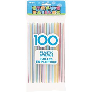 vibrant multicolor striped straws - (pack of 100) - eye-catching design - perfect for parties, events, or everyday use