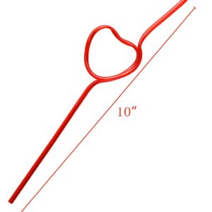 36PCS Heart Shaped Drinking Straws Krazy Loop - Valentines Day Party Supplies Decorations