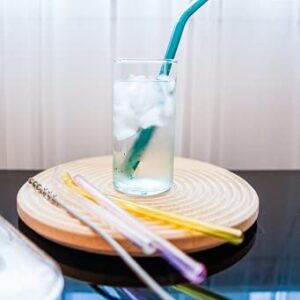 SOMA Glass Straw Set with Case and Cleaning Tool, Set of 4, Multicolor