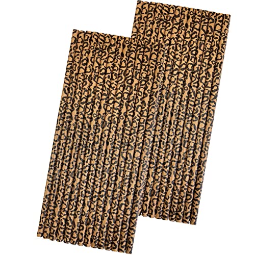 Cheetah Print Paper Straws - Animal Print Straws - Safari Theme Birthday Party Supply - 50 Pack Outside the Box Papers Brand