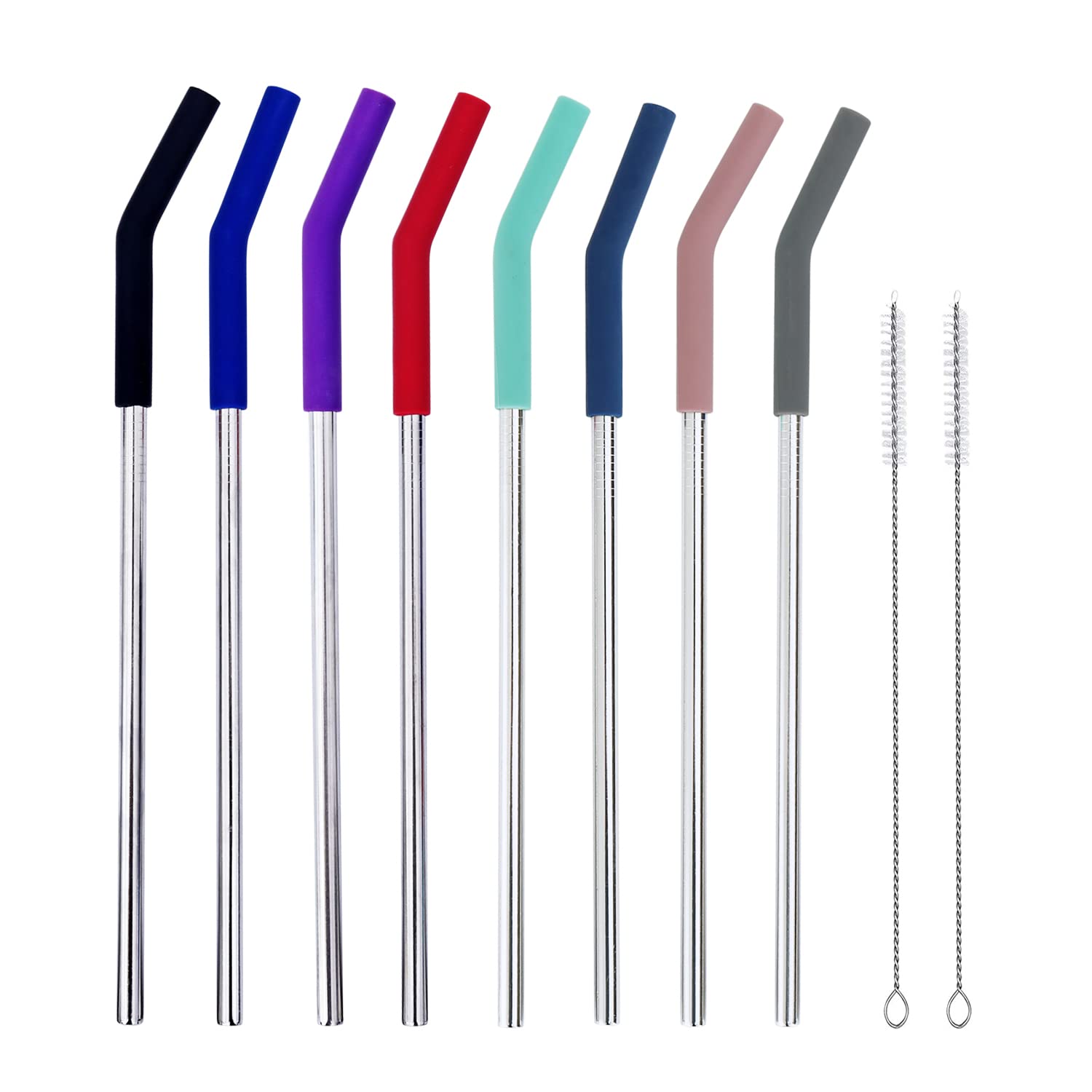 DUIERA Stainless Steel Straws Eco Friendly Drinking Straws Reusable Metal Straws (Type A+B)