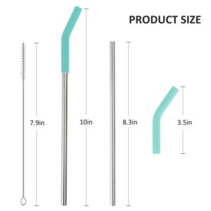 DUIERA Stainless Steel Straws Eco Friendly Drinking Straws Reusable Metal Straws (Type A+B)