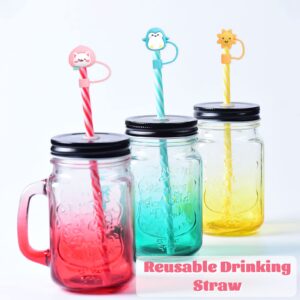 13Pcs Straw Cover, Cute Silicone Straw Covers Cap Straw Toppers for Tumblers, Dust-Proof Drinking Straw Reusable Straw Tips Lids for 6-8 mm, Straw Protectors for Home Kitchen Decor Accessories