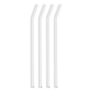 Hummingbird Glass Straws 12 inches x 9.5 mm Bent Reusable Straws (4 Pack of Clear)