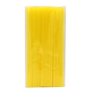 doitool 200 pcs plastic straws disposable flat mouth and straight drinking straws smoothie drink straws for wedding birthday party favors- 26x0.6 cm (yellow)