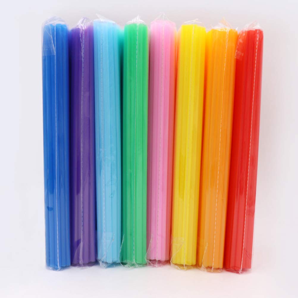 DOITOOL 200 Pcs Plastic Straws Disposable Flat Mouth and Straight Drinking Straws Smoothie Drink Straws for Wedding Birthday Party Favors- 26x0.6 cm (Yellow)