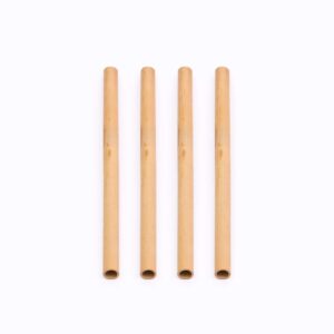 rainforest bowls set of 4 reusable boba bamboo straws - 8 inch - perfect for milkshake, milk teas, juice, smoothies - 100% natural, hand carved by artisans, eco-friendly & sustainable