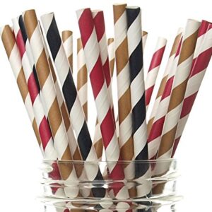 Cowboy Party Straws (25 Pack) - Country Western Birthday Party Supplies, Cowgirl Paper Drinking Straws, Cowboys Wild West Party Decorations