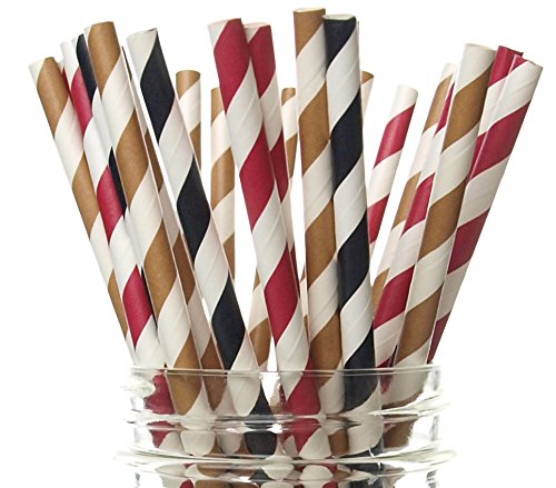 Cowboy Party Straws (25 Pack) - Country Western Birthday Party Supplies, Cowgirl Paper Drinking Straws, Cowboys Wild West Party Decorations