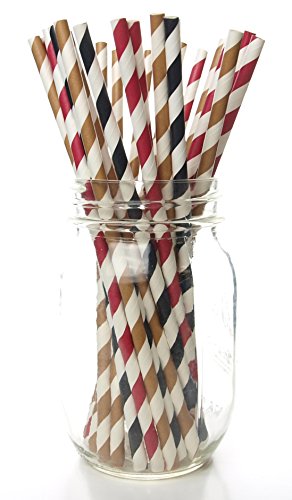 Cowboy Party Straws (25 Pack) - Country Western Birthday Party Supplies, Cowgirl Paper Drinking Straws, Cowboys Wild West Party Decorations