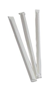 concession essentials paper wrapped clear giant plastic drinking straws. thickness is .3mm and length is 10.25 inches.7.5mm thick and paper wrapped (cecleargiant10wrapped-300count)