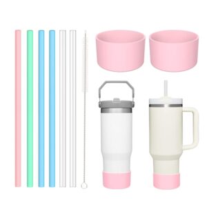 airboat 6pack replacement straws and 2pack protective silicone boot sleeve for stanley 40oz 30oz 20oz 14oz tumbler