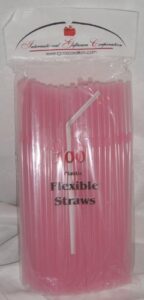 igc 100 drinking straws - flex/flexible drinking straws - pastel pink - luau - wedding - party - anniversary supplies