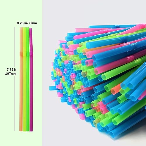 Perfect Stix Neon Flex 10 unwrapped-1250ct Straws, 9" (Pack of 1250)