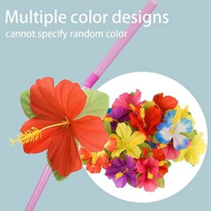 DelightBox 4 Dozen Assorted Tropical Drinking Straws Wedding Hawaiian Umbrella Flamingo Flower