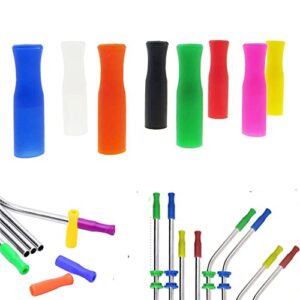 10 PCS Reusable Straw Tips, Silicone Straw Tips, Multi-Color Food Grade Straws Nozzles Tips Covers Fit for 1/3 Inch Wide(8MM Outer Diameter) Stainless Steel