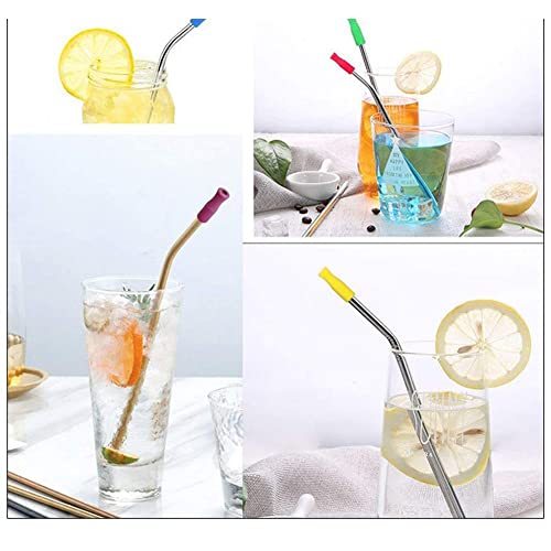 10 PCS Reusable Straw Tips, Silicone Straw Tips, Multi-Color Food Grade Straws Nozzles Tips Covers Fit for 1/3 Inch Wide(8MM Outer Diameter) Stainless Steel