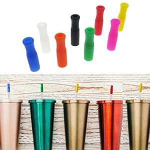 10 PCS Reusable Straw Tips, Silicone Straw Tips, Multi-Color Food Grade Straws Nozzles Tips Covers Fit for 1/3 Inch Wide(8MM Outer Diameter) Stainless Steel