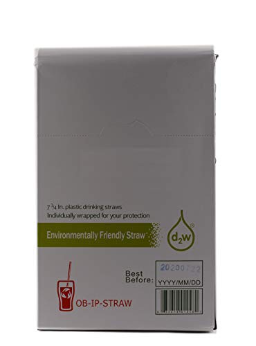 [300 Pack] Clear Biodegradable Plant Based Wrapped Straws - BPA Free - Eco Friendly Straws - biodegradable - 100% Compostable - Drinking Straws Great for Parties, Office, Restaurants (1 Box)