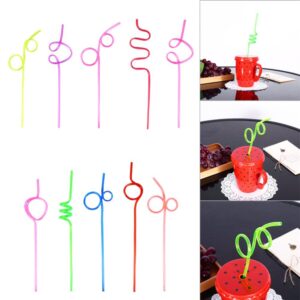 DECORA 36 Pieces Crazy Loop Straws Reusable Plastic Straws Drinking for Summer Party, Birthday, Wedding, Baby Shower