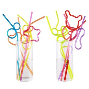 DECORA 36 Pieces Crazy Loop Straws Reusable Plastic Straws Drinking for Summer Party, Birthday, Wedding, Baby Shower