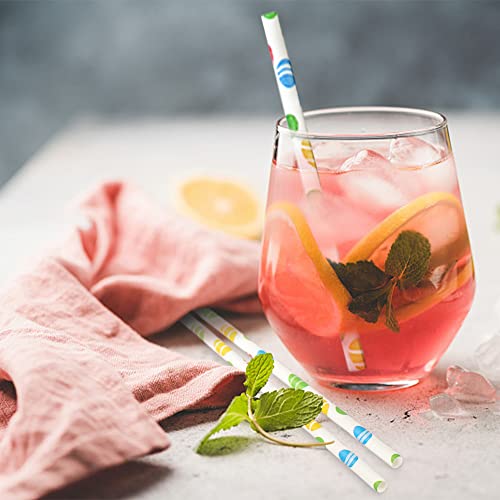 Hying 100PCS Easter Party Straws for Drinks Party Cold Drinks, Easter Egg Disposable Paper Drinking Straws for Juices Coffee Easter Party Supplies Decorations