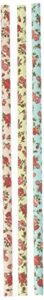 charmed floral roses paper straws 7.75 inches 75 pack ivory, light blue, pink