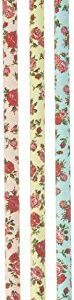 Charmed floral Roses Paper Straws 7.75 Inches 75 Pack Ivory, Light Blue, Pink