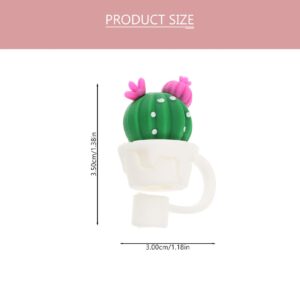 Yardwe 4pcs Cactus Straw Plugs Silicone Straws Drinking Straw Caps Cute Straw Topper Straw Tip Protectors Straw Tips End Cover Reusable Straws Plug Reusable Straw Caps Plug Cover Simple