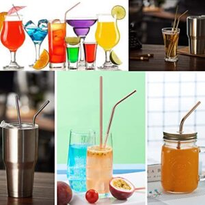 100Pcs Reusable Metal Straight Straw in Bulk Order. 265mm Long Rose Gold Drinking Straws Bronze Color Stainless Steel Straws for 20 and 30 oz Tumbler Yeti (10.5" Long, Rose Gold-100pcs Straight)