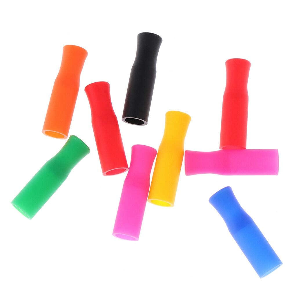 20 Pcs Silicone Straw Tips, Reusable Straw Tips, Multi-Colored Food Grade Straws Tips Covers Fit for 6mm Wide Stainless Steel Straws