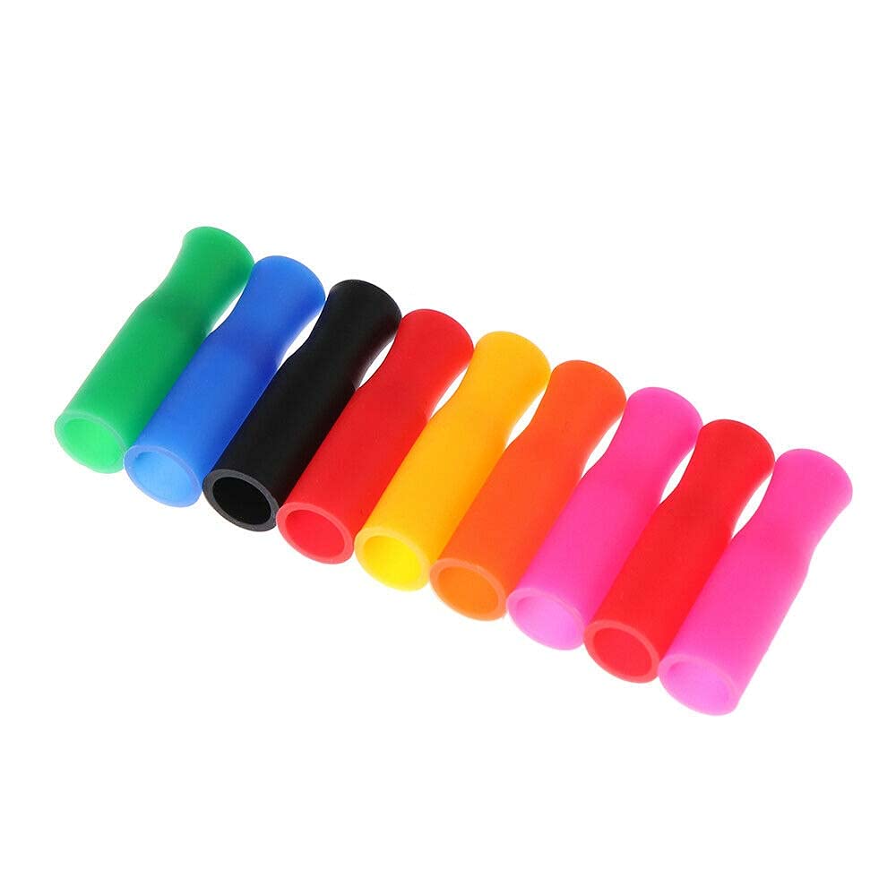 20 Pcs Silicone Straw Tips, Reusable Straw Tips, Multi-Colored Food Grade Straws Tips Covers Fit for 6mm Wide Stainless Steel Straws