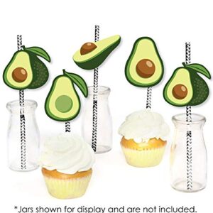 Hello Avocado - Paper Straw Decor - Fiesta Party Striped Decorative Straws - Set of 24