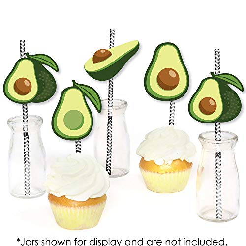 Hello Avocado - Paper Straw Decor - Fiesta Party Striped Decorative Straws - Set of 24