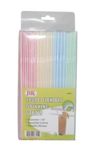 jmk" flexible straws 180 count