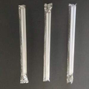 Extra Wide Individually Wrap Boba Bubble Tea Fat Drinking Straws, 7-7/8" Long, Transparent, 2250 pcs per case (2250)