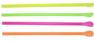 perfectware 8''unwrapped spoon straw assorted colors 400ct.