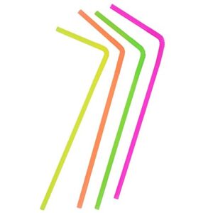 neon-colored super flexible straws, 80 count