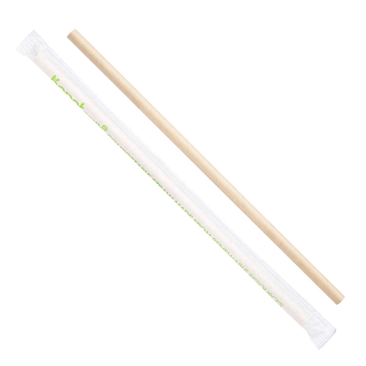 Karat Earth 10.25" Giant Paper Straw, Paper Wrapped - Kraft (1,200 ct)