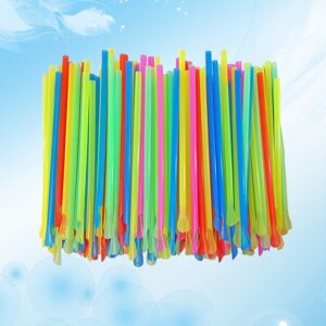 DOITOOL 50pcs Straws Drinking Straw Straw Disposable Spoon