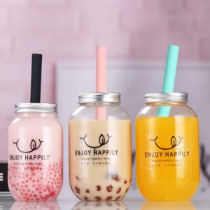 ALINK 8 Counts Reusable Silicone Boba Tea Straws with Brush