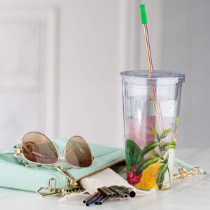 Stainless Steel Reusable Straws Plus 100% Silicone Straw Tips