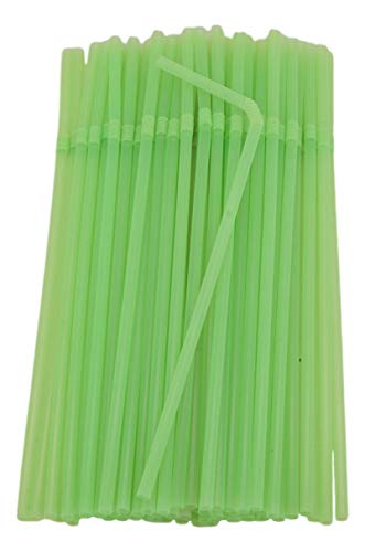 Flexible Plastic Drinking Straws (Assorted Neon) Bendable Disposable BPA Free Bendy