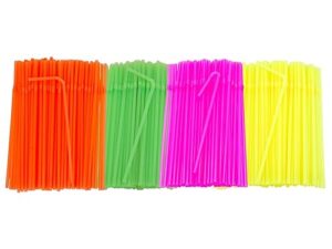 flexible plastic drinking straws (assorted neon) bendable disposable bpa free bendy