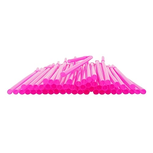 Flexible Plastic Drinking Straws (Assorted Neon) Bendable Disposable BPA Free Bendy