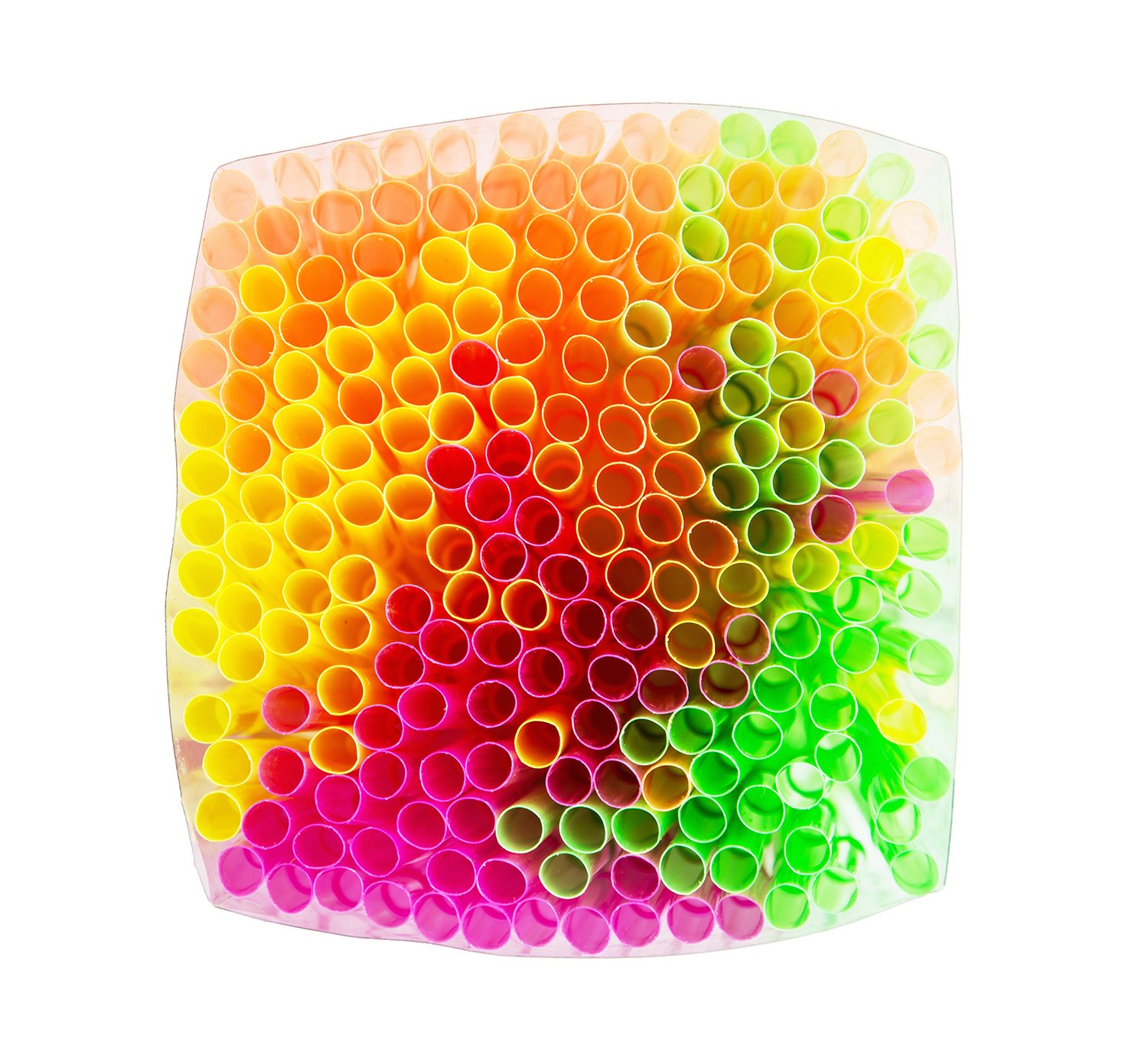 Tiger Chef Refill 400 Flexible Plastic Multi Color Neon Drinking Straws BPA-Free 8.25 Inch
