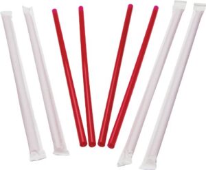 cell-o-core 10.25" paper wrapped red giant straw (4 packs of 300)