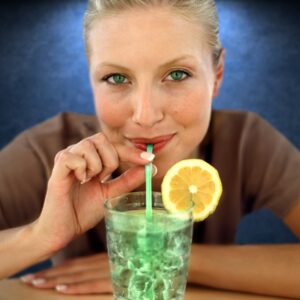 pack of 25 green glow straw for light drinks