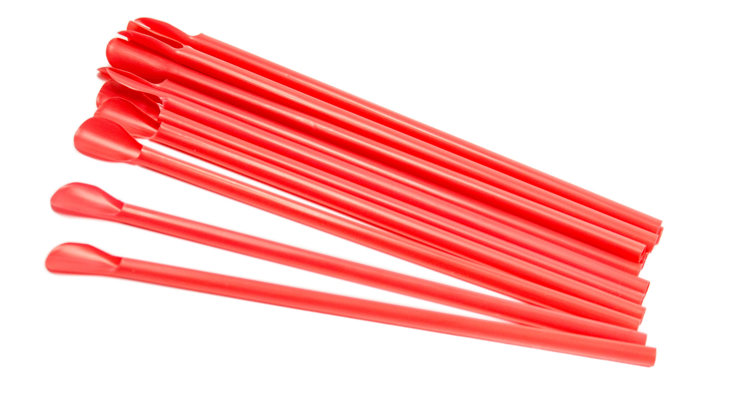 Perfect Stix Concession Spoon Straw, Unwrapped, 8" Length, Red (Pack of 300)